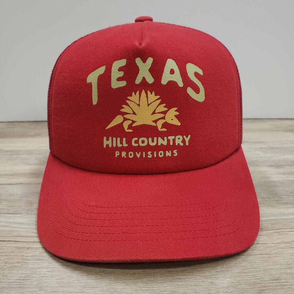 Texas Hill Country Provisions Hat Cap Snapback Mens OS Red Cedar Chopper Trucker